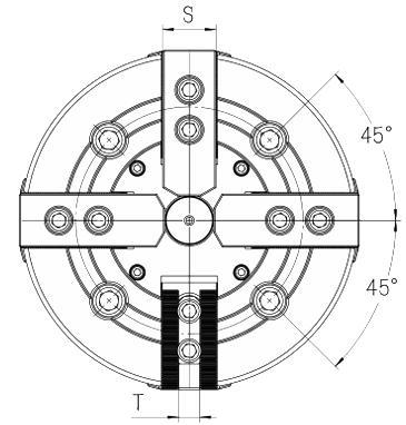 KY Цельный четырёхкулачковый патрон