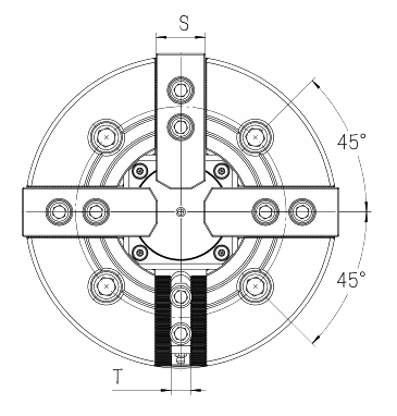 Четырехкулачковый патрон KT Hollow