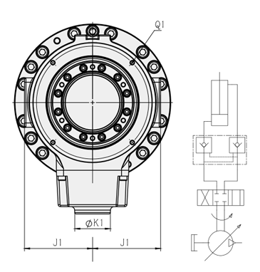 TK-N Ультратонкий полый поворотный масляный гидроцилиндр